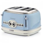 Torradeira vintage Ariete 0156/05 4 ranhuras 1600 W 6 níveis Descongelação Azul-claro