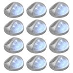 VidaXL Confezione da 12 Faretti LED Solari da Parete per Esterno Argento