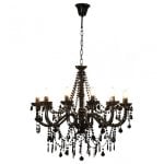 VidaXL Lustre avec Perles 12xE14 Noir