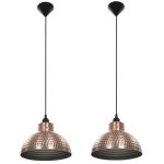 VidaXL Pack 2 Lámparas Colgantes Semiesféricas E27 26cm Cobre