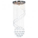 VidaXL Lampada da Soffitto Spirale Perle di Vetro 3xG9 Argento