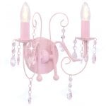 VidaXL Lámpara de Pared con Cuentas 2xE14 Rosa