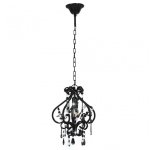 Lampada a sospensione VidaXL con perline E14 32 cm Nera