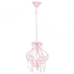 Lampada a sospensione VidaXL con perline E14 32 cm Rosa