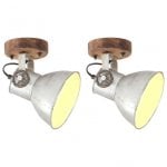 VidaXL Pack de 2 Spots Muraux Industriels E27 Argent