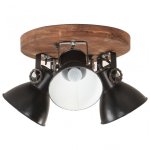 VidaXL Plafonnier Industriel 3xE27 42x27cm Noir