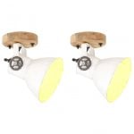 VidaXL Pack de 2 Spots Muraux Industriels E27 Blancs