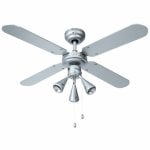Bestron DLHB42S Ventilateur de Plafond avec Lumières Pales Réversibles 50W Gris/Bleu