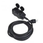ProPlus Cable Extensión de Alimentación 4 Tomas Schuko 5m Negro