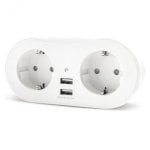 Garza Smarthome Enchufe Inteligente WiFi 2 Tomas + 2 Puertos USB
