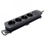 TM Electron Regleta 4 Tomas con Protección Negro