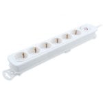 Régua de tomadas TM Electron TMUAD206WH 6 tomadas proteção interruptor 1,4 m cabo
