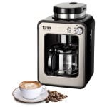 Mini macchina per caffè americano TM Electron con macinacaffè 4 tazze 600W Argento