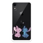 Custodia per smartphone Disney Ufficiale Silicone Trasparente Angel & Stitch per iPhone XR