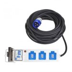 ProPlus Cable Extensión de Alimentación 3xSchuko 10m Negro