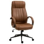Vinsetto Silla de Oficina Giratoria Ajustable Marrón