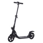 HomCom Patinete Plegable con Manillar Ajustable Negro