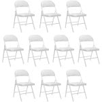 Garden House Garage 91 Pack 10 Sillas Plegables Acolchadas Blancas