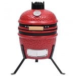 VidaXL Kamado Barbacoa con Ahumador 56cm Roja VidaXL Kamado Barbacoa con Ahumador 56cm Roja