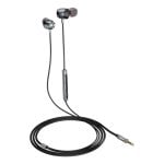 Auriculares iggual com fio Jack 3,5 mm para chamadas e música, microfone integrado, pretos