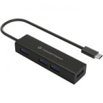 USB-Hub Conceptronic HUBBIES07B 4x USB 3.0 Aluminium Schwarz Typ-C