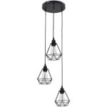 Lampada a sospensione VidaXL Rombo 3xE27 Nera