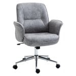 Vinsetto Silla de Oficina con Reposabrazos Acolchados Gris