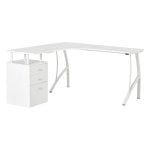 Homcom Mesa de Escritorio en Forma de L 143.5x143.5x76cm Blanca
