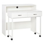 Homcom Mesa de Escritorio Doble 100x36x88cm Blanca