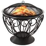 Brasero VidaXL 2 en 1 Acier Inoxydable 59x59x60cm avec Grille et Tisonnier