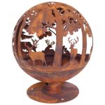 Esschert Design Brasero con Animales Corte Láser Metal Oxidado Esschert Design Brasero con Animales Corte Láser Metal Oxidado