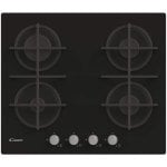 Candy CVG6B Gaskochfeld, 4 Kochzonen, 60 cm, schwarzes Glas