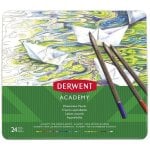 Derwent Academy Scatola in metallo da 24 matite acquerellabili