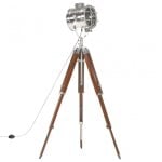 vidaXL Lampadaire avec trépied Bois de manguier massif 165 cm