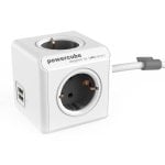 Régua de tomadas PowerCube Extended USB 4 Tomadas 2 USB-A 1,5 m Suporte Inclusivo