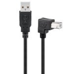 Goobay Cable Impresora Acodado USB-A a USB-B Macho/Macho 3m Negro