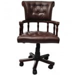 VidaXL Chaise de bureau pivotante marron