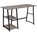 VidaXL Bureau avec 2 étagères Gris/Chêne