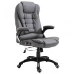 VidaXL Silla de Oficina de Cuero Sintético Gris Antracita