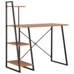 VidaXL Bureau avec étagère 102x50x117cm Noir/Marron