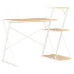 VidaXL Secretária com Estantes 116x50x93cm Carvalho/Branco