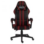 VidaXL Chaise de jeu en cuir synthétique noir/rouge rouge