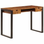VidaXL Bureau en bois de Sesham massif et acier 110x55x78cm