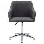 VidaXL Silla de Oficina Giratoria Tela Gris Oscuro
