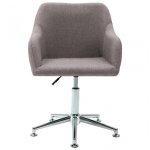 VidaXL Silla de Oficina Giratoria Tela Gris Topo