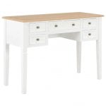 VidaXL Escritorio 109.5x45x77.5cm de Madera Blanca