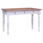 VidaXL Secretária com Gavetas de Madeira Reciclada 117x57x75cm Branca