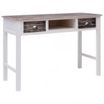 VidaXL Secretária de Madeira 110x45x76cm Castanha