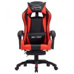 Sedia da gaming VidaXL con poggiapiedi in pelle sintetica rossa/nera
