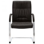 VidaXL Silla de Oficina Voladiza de Cuero Sintético Negra